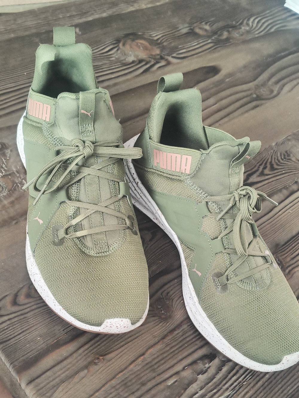 Puma Olive Green Knit Sneakers
